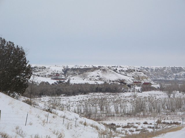 Chateau deMores winter view